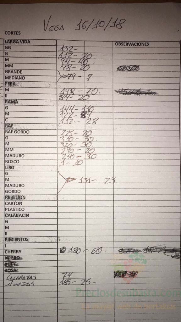  Subasta hortofrutícola VegaCañada 16 de Octubre