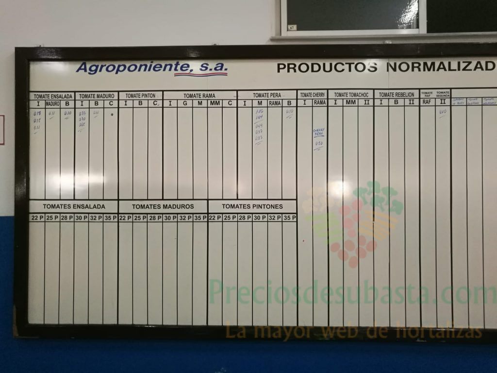 Pizarra Agroponiente La Redonda Tomate 22 de Octubre