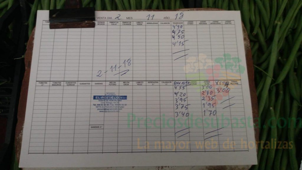 Subasta hortofrutícola El Pozuelo Albuñol 2 de Noviembre