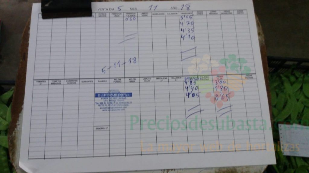 Subasta hortofrutícola El Pozuelo Albuñol 5 de Noviembre