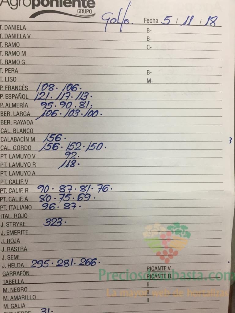 Subasta hortofrutícola Agroponiente El Golfo 5 de Noviembre