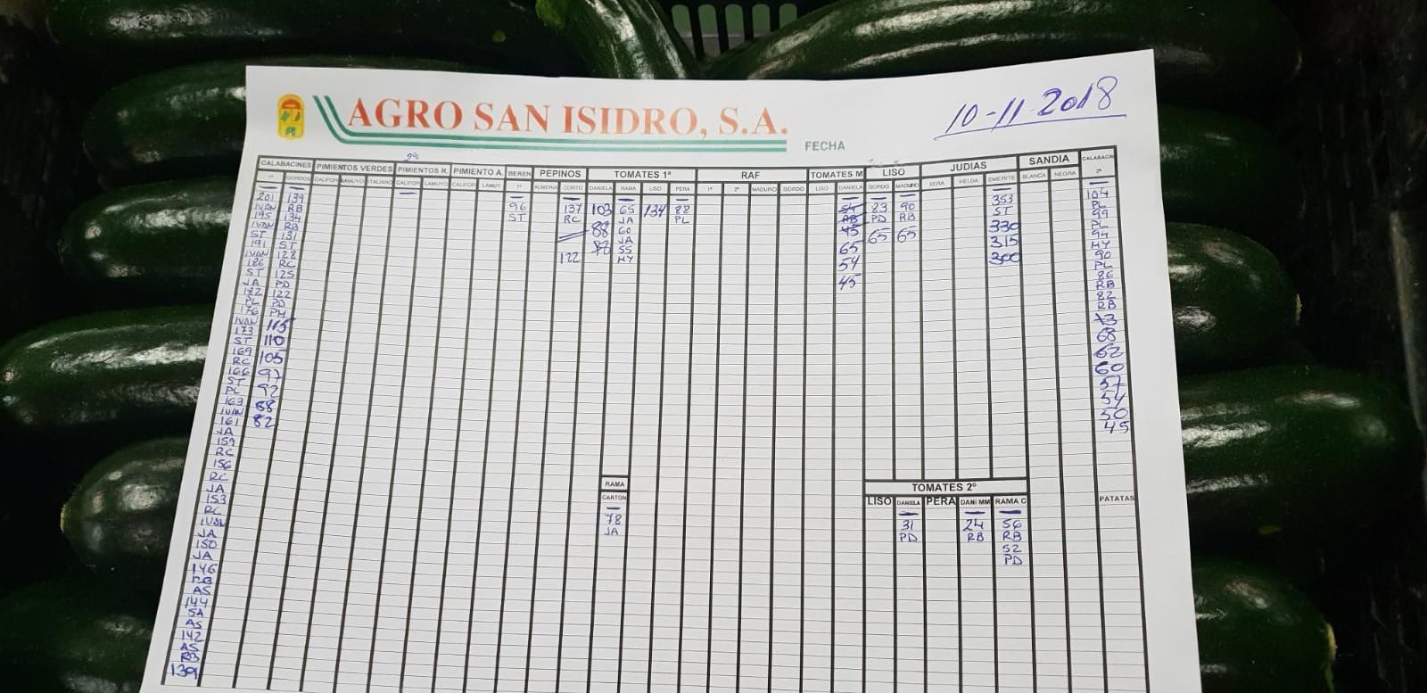 Subasta hortofrutícola Agro San Isidro 10 de Noviembre