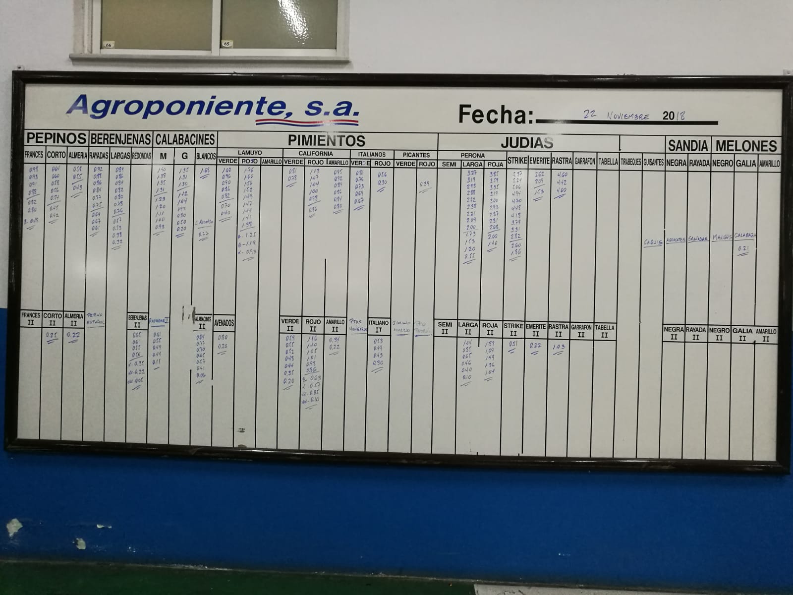 Pizarra Agroponiente La Redonda 22 de Noviembre