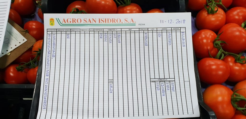 Subasta hortofrutícola Agro San Isidro 11 de Diciembre