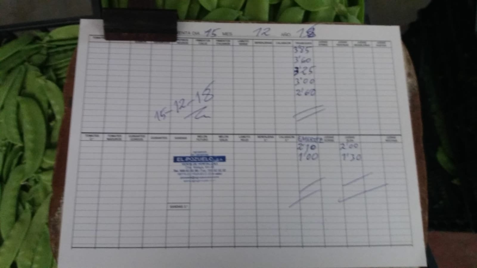 Subasta hortofrutícola El Pozuelo Albuñol 15 de Diciembre