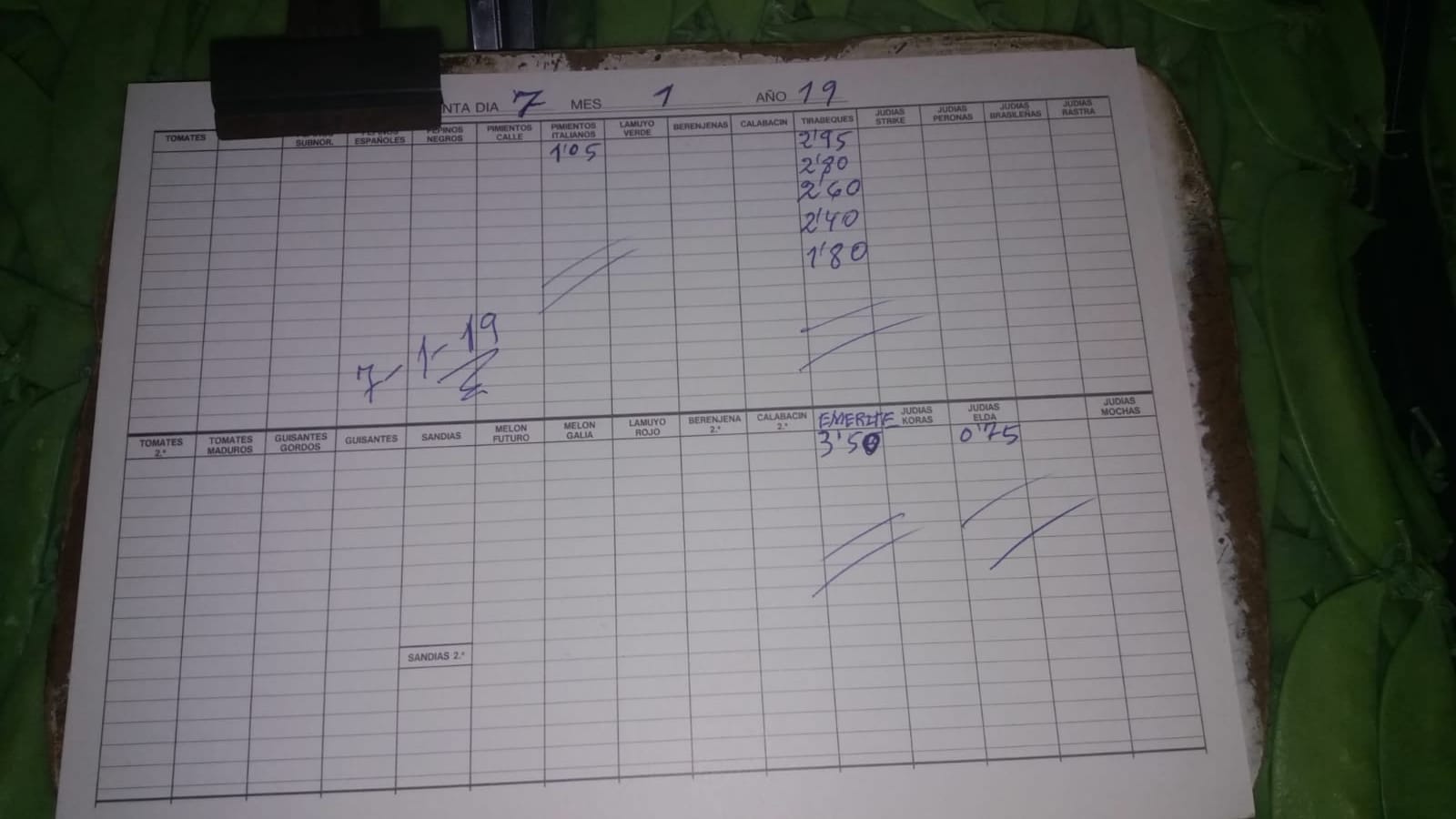 Subasta hortofrutícola El Pozuelo Albuñol 7 de Enero 2019