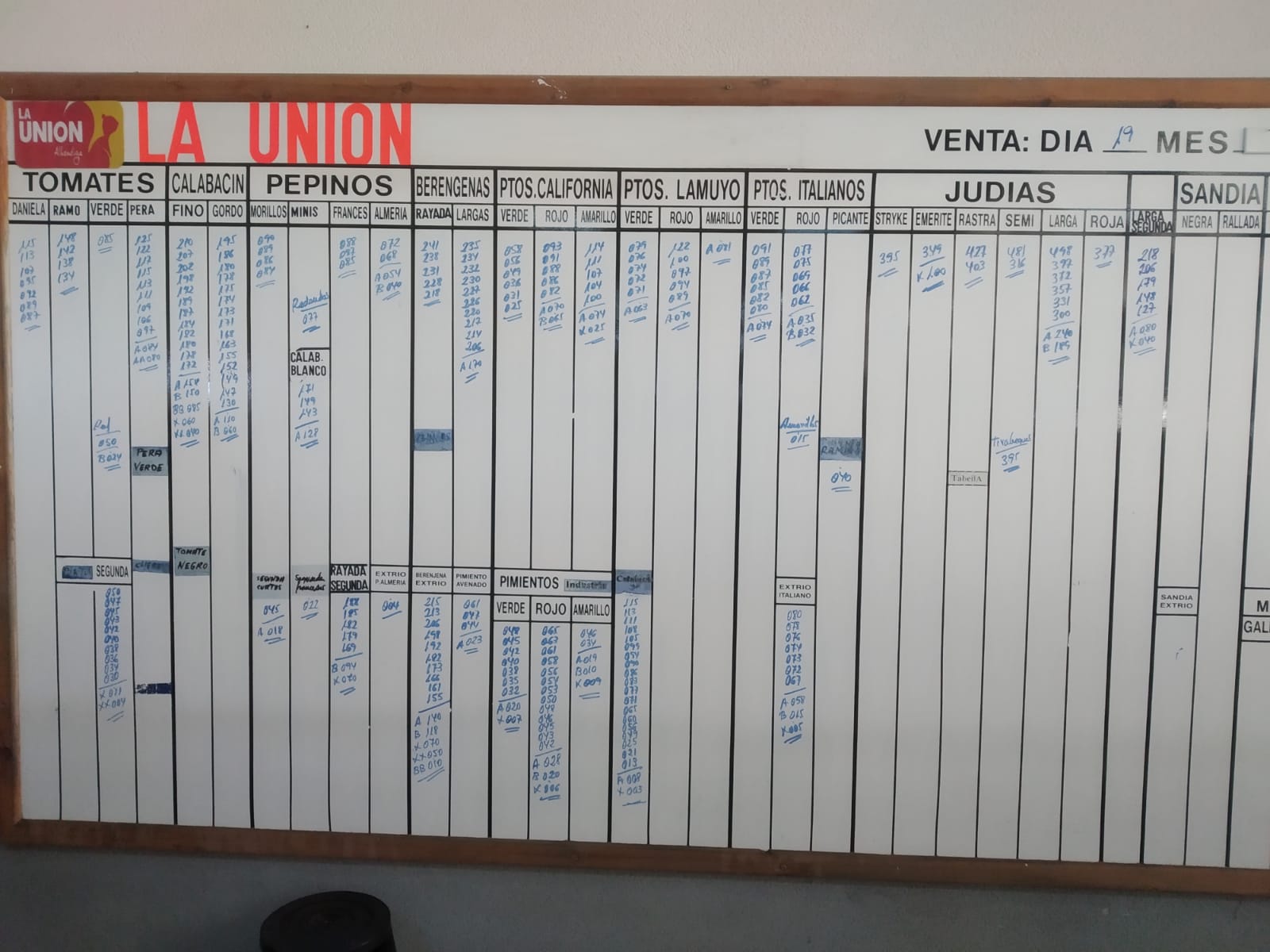 Pizarra La Unión La Redonda 19 de Enero 2019