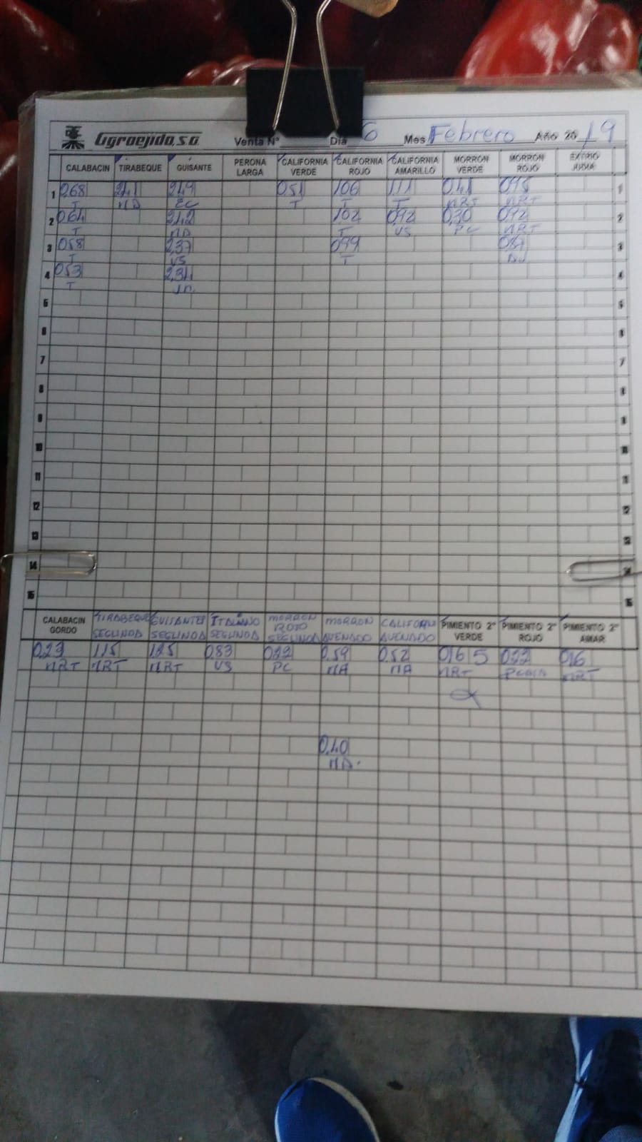 Subasta hortofrutícola AgroEjido Berja 6 de Febrero 2019