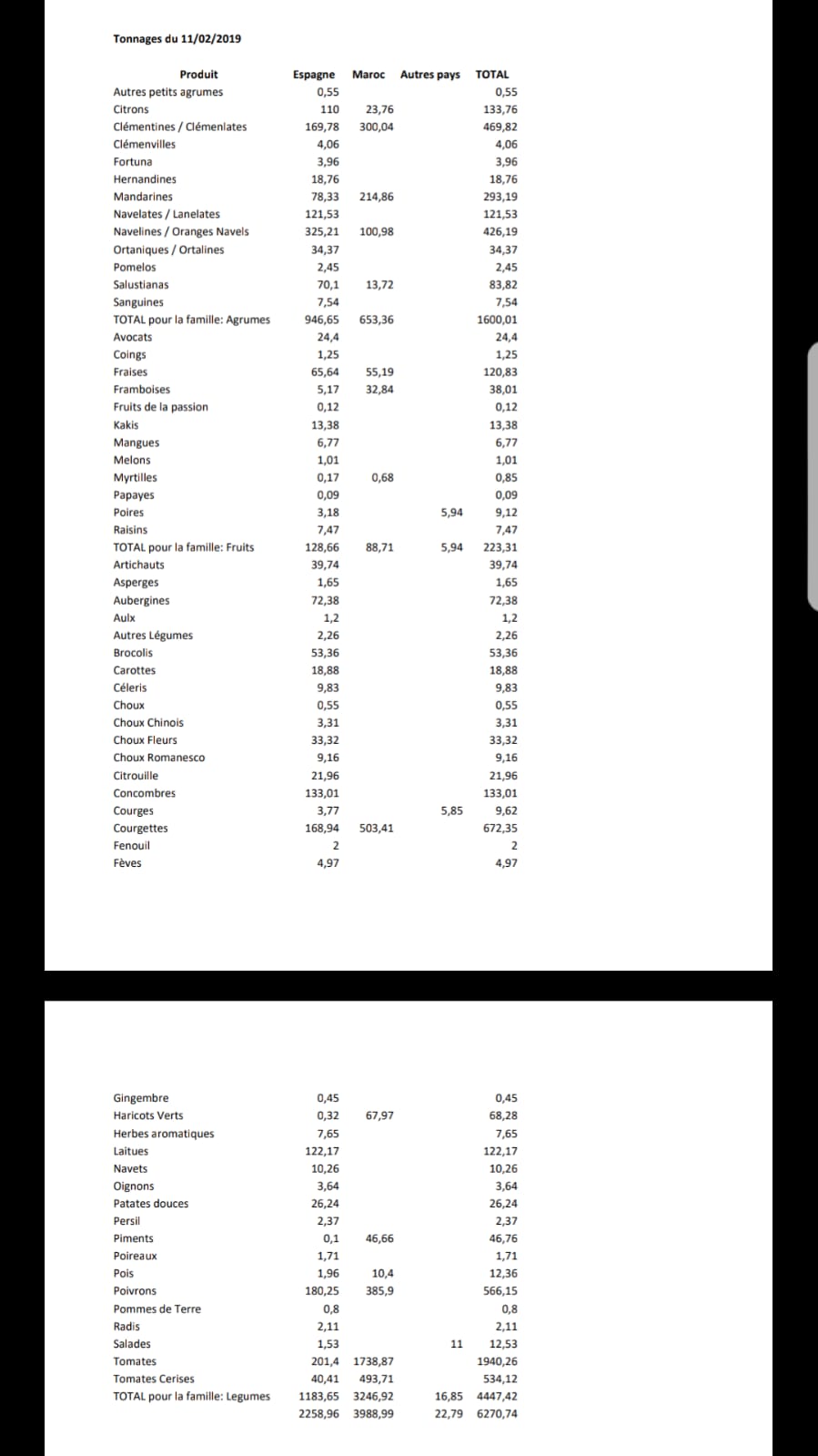 Toneladas de productos españoles y marroquíes en Perpignan 11 de Febrero 2019