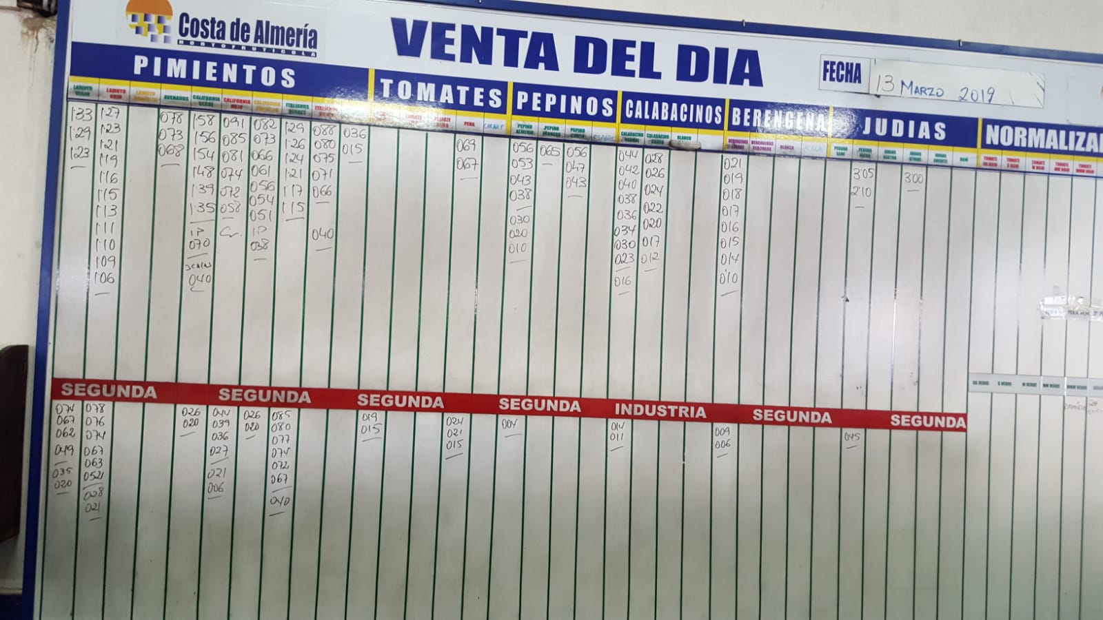 Pizarra Costa de Almería Costa 13 de Marzo 2019