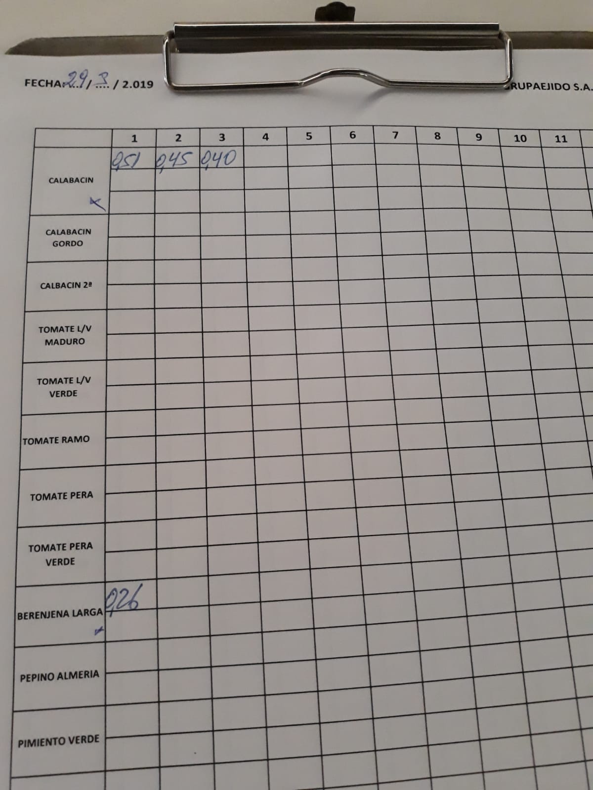 Subasta hortofrutícola AgrupaEjido Níjar 29 de Marzo 2019