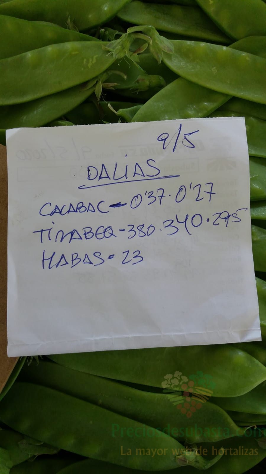 Subasta hortofrutícola AgroEjido Dalias 9 de mayo 2020